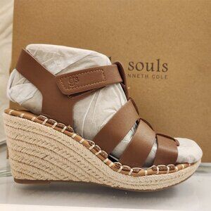 Gentle Souls Leather "Capelin" Wedge sandals. NIB. Size 5